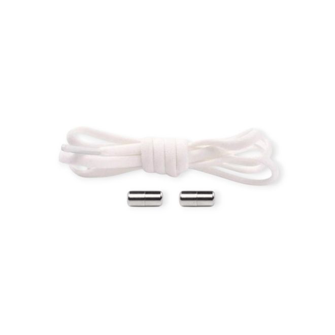 1 Paar Elastische Schnürsenkel ohne binden - mit Dreh-Verschluss - Lazy Laces Collection - weiss - Schuhbaendel.ch
