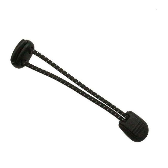 1 Paar Elastische reflektierende Schnürsenkel ohne binden (Ø 2.5 mm, Länge 100 cm) - Knopf-Verschluss - SpeedLace Collection - schwarz - Schuhbaendel.ch