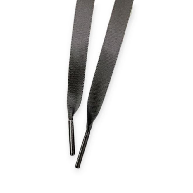1 Paar Satin Schnürsenkel 120 cm - Seiden Schnürsenkel 1 cm breit - schwarz - Schuhbaendel.ch