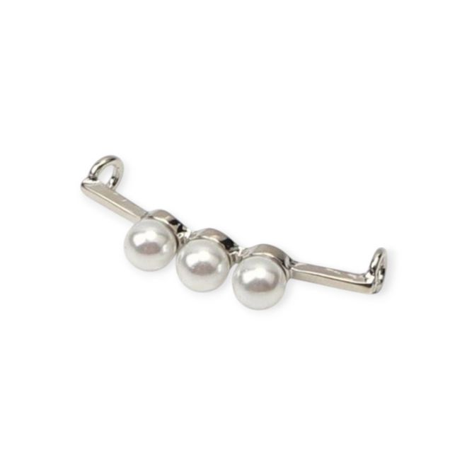 Schnürsenkel Clip - modisches Accessoire für den Schuh - Shine Series - 3x Deko-Perlen - silber - Schuhbaendel.ch