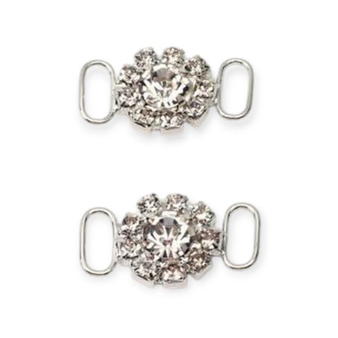Schnürsenkel Schnalle aus Metall (2 Stück) - modisches Accessoire für den Schuh - Lock Sneaker Series - Diamant - silber - Schuhbaendel.ch
