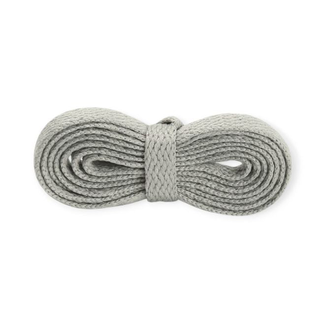 1 Paar Flache Schnürsenkel (120 cm lang, 8 mm breit) - für festen und sicheren Sitz im Schuh - Basic Shoes Series - grau - Schuhbaendel.ch