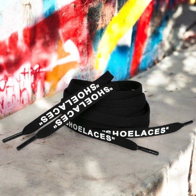1 Paar flache Schnürsenkel (160 cm lang, 8 mm breit) - Streetwear Style Collection - schwarz - Schuhbaendel.ch