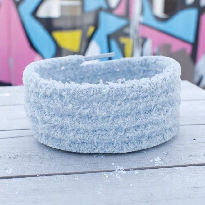 1 Paar runde Plüsch Schnürsenkel (Ø 7 mm, Länge 140 cm) - Teddy Touch Collection - hellblau - Schuhbaendel.ch