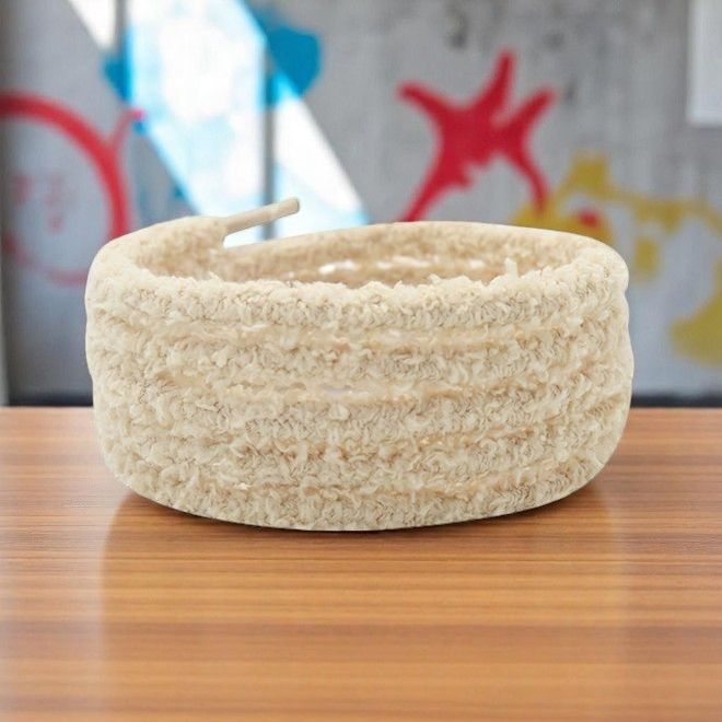 1 Paar runde Plüsch Schnürsenkel (Ø 7 mm, Länge 120 cm) - Teddy Touch Collection - hellbeige