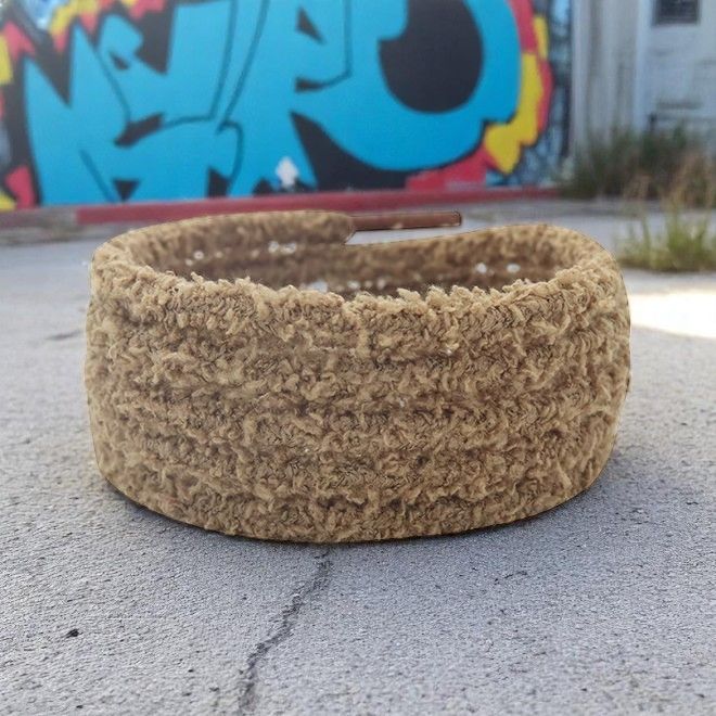 1 Paar runde Plüsch Schnürsenkel (Ø 7 mm, Länge 120 cm) - Teddy Touch Collection - walnuss - Schuhbaendel.ch