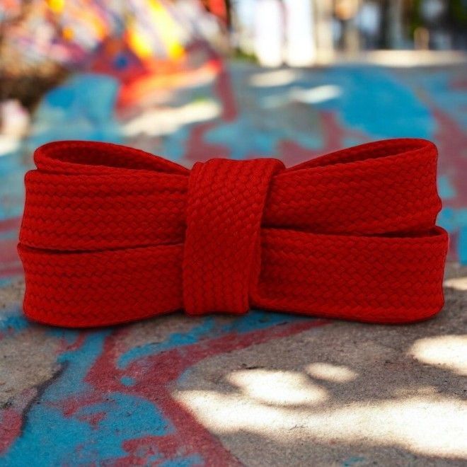 1 Paar extra breite Schnürsenkel (140 cm lang, 18 mm breit) für Adidas Campus, Vans Knu - OG Fat Laces Collection - rot