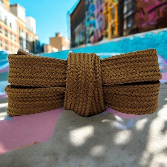 1 Paar extra breite Schnürsenkel (100 cm lang, 18 mm breit) für Adidas Campus, Vans Old School - OG Fat Laces Collection - braun - Schuhbaendel.ch