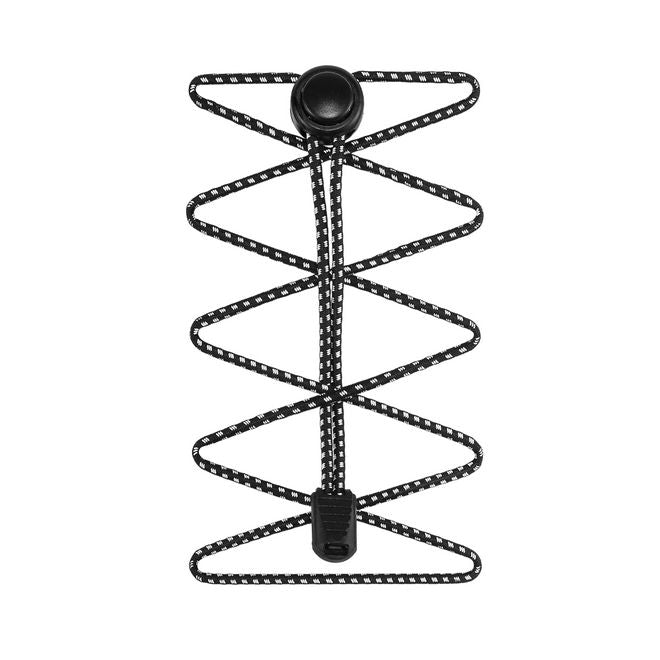 1 Paar Elastische stark reflektierende Schnürsenkel mit Schnellverschluss (Ø 3 mm, Länge 100 cm) - ReflectPro Series - schwarz - Schuhbaendel.ch