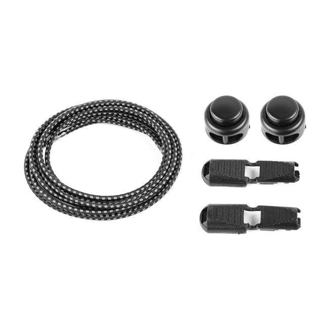 1 Paar Elastische stark reflektierende Schnürsenkel mit Schnellverschluss (Ø 3 mm, Länge 100 cm) - ReflectPro Series - schwarz - Schuhbaendel.ch