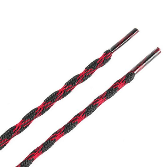 1 Paar runde robuste Schnürsenkel (Ø 4.5 mm, Länge 180 cm) für Wander Trekking Outdoor Schuhe - schwarz/rot - Schuhbaendel.ch
