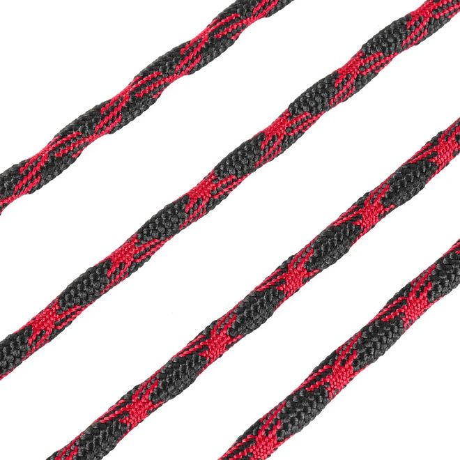 1 Paar runde robuste Schnürsenkel (Ø 4.5 mm, Länge 200 cm) für Wander Trekking Outdoor Schuhe - schwarz/rot - Schuhbaendel.ch
