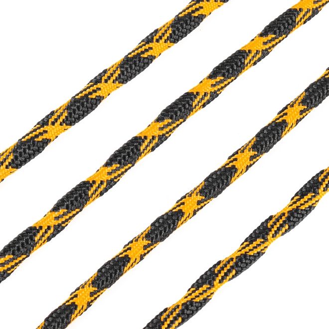 1 Paar runde robuste Schnürsenkel (Ø 4.5 mm, Länge 220 cm) für Wander Trekking Outdoor Schuhe - schwarz/gelb - Schuhbaendel.ch