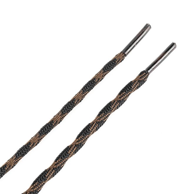 1 Paar runde robuste Schnürsenkel (Ø 4.5 mm, Länge 200 cm) für Wander Trekking Outdoor Schuhe - schwarz/braun - Schuhbaendel.ch
