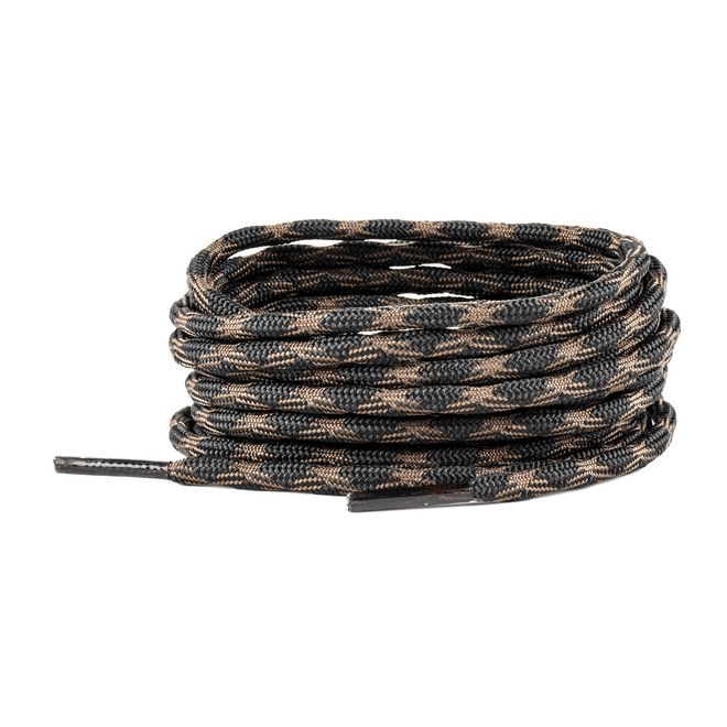 1 Paar runde robuste Schnürsenkel (Ø 4.5 mm, Länge 200 cm) für Wander Trekking Outdoor Schuhe - schwarz/braun - Schuhbaendel.ch