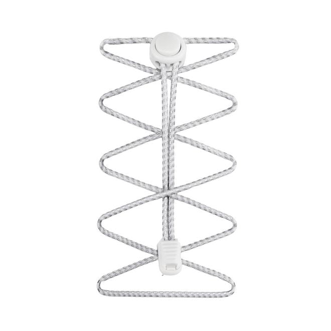 1 Paar Elastische stark reflektierende Schnürsenkel mit Schnellverschluss (Ø 3 mm, Länge 100 cm) - ReflectPro Series - weiss