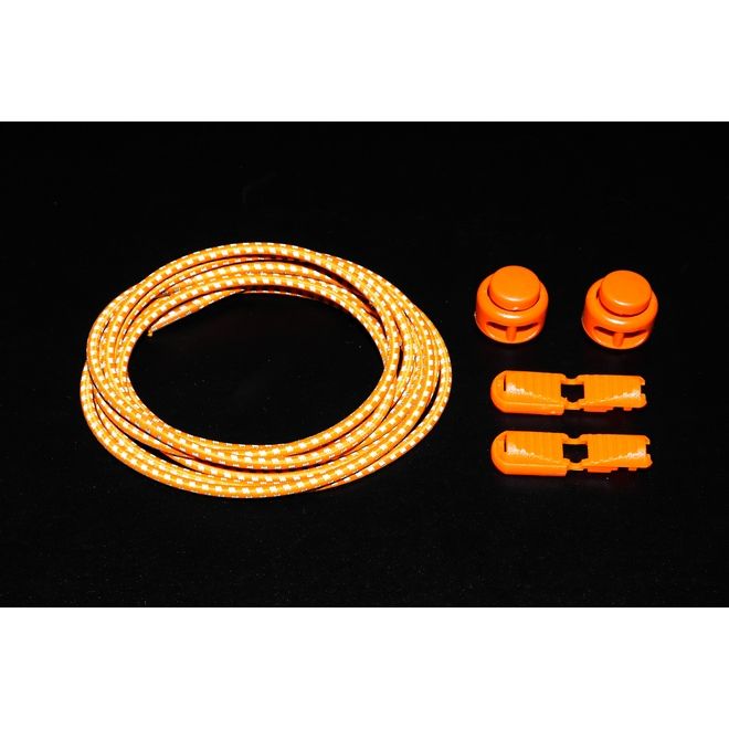 1 Paar Elastische stark reflektierende Schnürsenkel mit Schnellverschluss (Ø 3 mm, Länge 100 cm) - ReflectPro Series - neonorange - Schuhbaendel.ch
