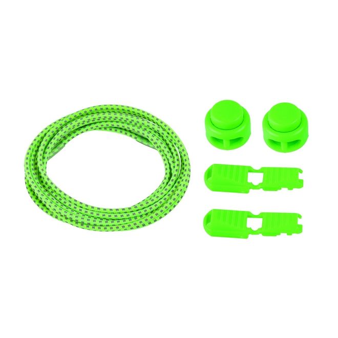 1 Paar Elastische stark reflektierende Schnürsenkel mit Schnellverschluss (Ø 3 mm, Länge 100 cm) - ReflectPro Series - neongrün - Schuhbaendel.ch