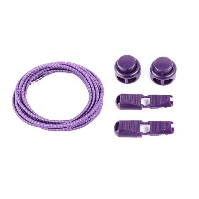 1 Paar Elastische stark reflektierende Schnürsenkel mit Schnellverschluss (Ø 3 mm, Länge 100 cm) - ReflectPro Series - violett - Schuhbaendel.ch
