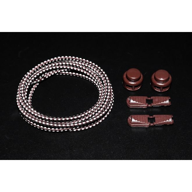 1 Paar Elastische stark reflektierende Schnürsenkel mit Schnellverschluss (Ø 3 mm, Länge 100 cm) - ReflectPro Series - braun - Schuhbaendel.ch