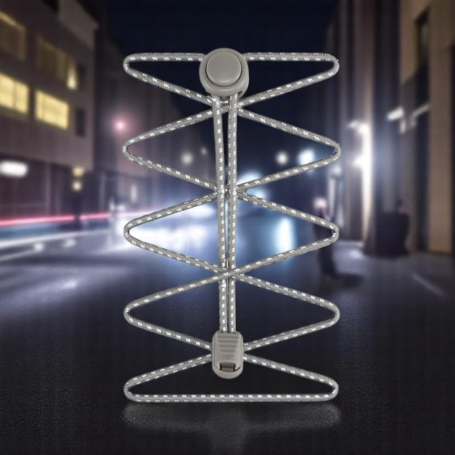 1 Paar Elastische stark reflektierende Schnürsenkel mit Schnellverschluss (Ø 3 mm, Länge 100 cm) - ReflectPro Series - silbergrau - Schuhbaendel.ch