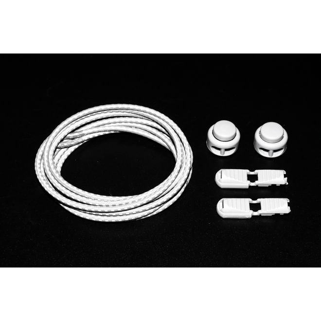 1 Paar Elastische stark reflektierende Schnürsenkel mit Schnellverschluss (Ø 3 mm, Länge 100 cm) - ReflectPro Series - silbergrau - Schuhbaendel.ch