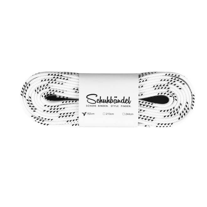 1 Paar Eishockey Schnürsenkel flach gewachst 182 cm x 10 mm - ProGrip Series - weiss - Schuhbaendel.ch
