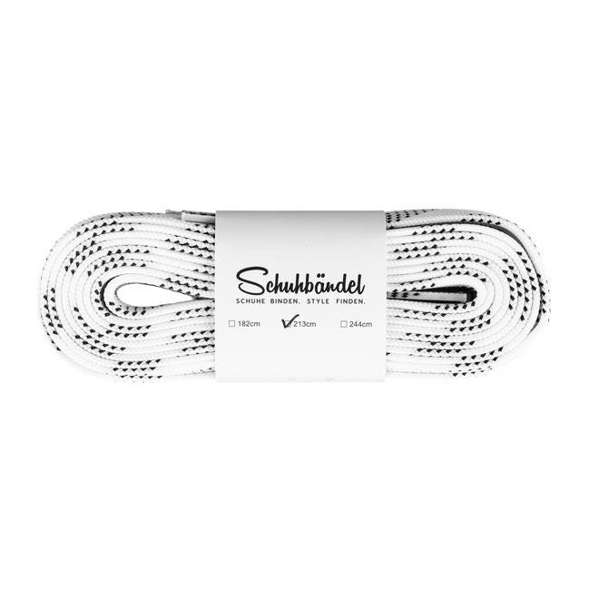 1 Paar Eishockey Schnürsenkel flach gewachst 213 cm x 10 mm - ProGrip Series - weiss - Schuhbaendel.ch