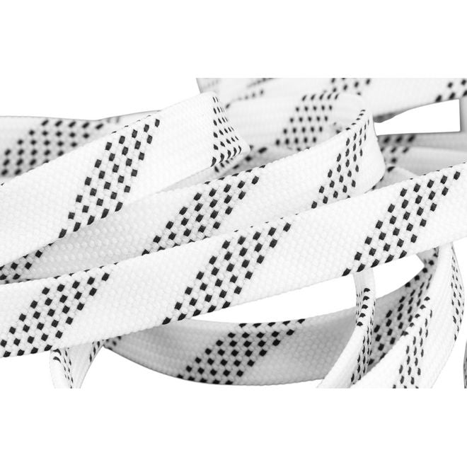 1 Paar Eishockey Schnürsenkel flach gewachst 213 cm x 10 mm - ProGrip Series - weiss - Schuhbaendel.ch