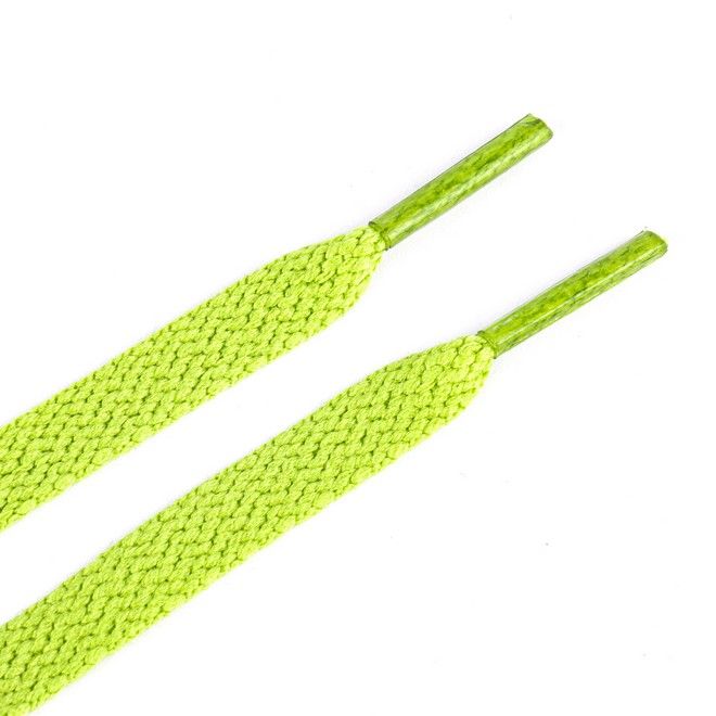 1 Paar flache Kinder Schnürsenkel (90 cm lang, 8 mm breit) - ColorStep Kidz Series - gelbgrün