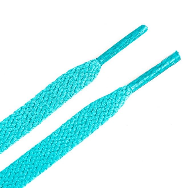 1 Paar flache Kinder Schnürsenkel (100 cm lang, 8 mm breit) - ColorStep Kidz Series - türkis