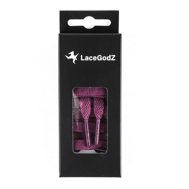LaceGodZ – 1 Paar flache Schnürsenkel (120 cm lang, 8 mm breit) – ColorFlow Series – dunkellila - Schuhbaendel.ch