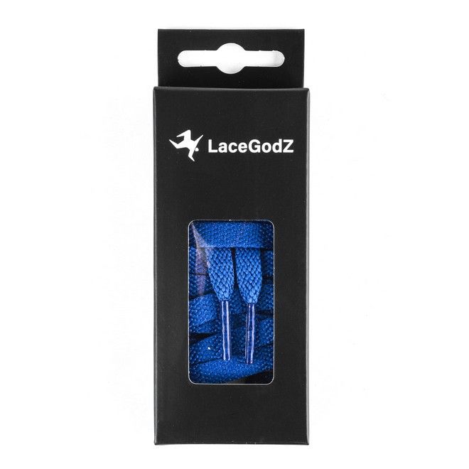 LaceGodZ – 1 Paar flache Schnürsenkel (120 cm lang, 8 mm breit) – ColorFlow Series – königsblau - Schuhbaendel.ch