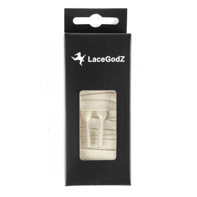 LaceGodZ – 1 Paar flache Schnürsenkel (120 cm lang, 8 mm breit) – ColorFlow Series – creme - Schuhbaendel.ch