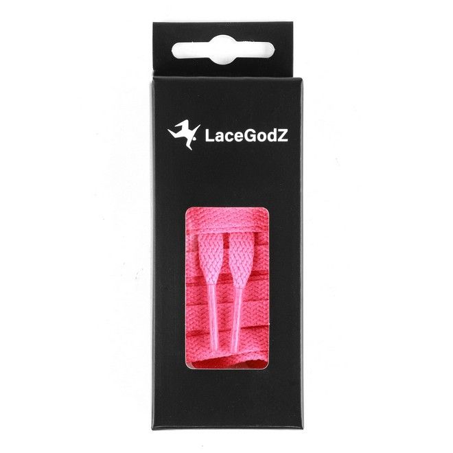 LaceGodZ – 1 Paar flache Schnürsenkel (120 cm lang, 8 mm breit) – ColorFlow Series – pink - Schuhbaendel.ch