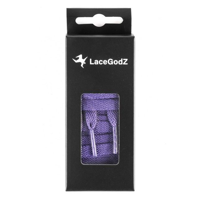 LaceGodZ – 1 Paar flache Schnürsenkel (120 cm lang, 8 mm breit) – ColorFlow Series – dunkelviolett - Schuhbaendel.ch