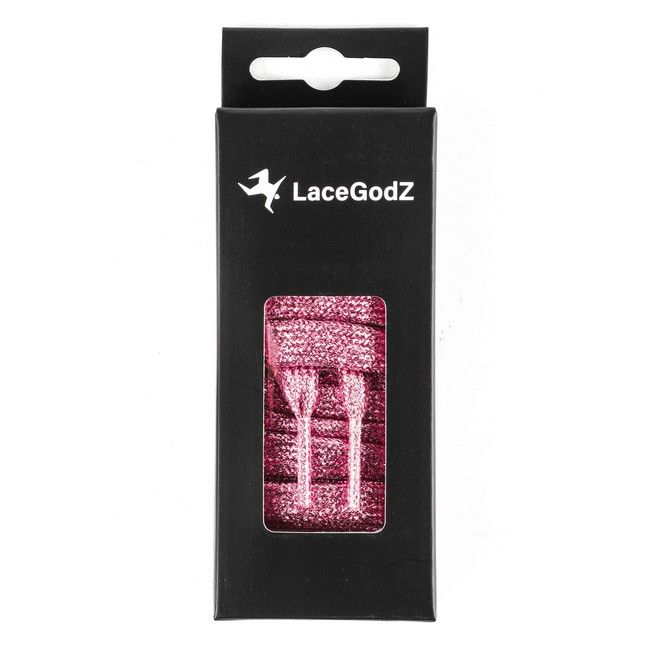 LaceGodZ – 1 Paar flache Schnürsenkel (120 cm lang, 10 mm breit) - StarGlow Series - rosé
