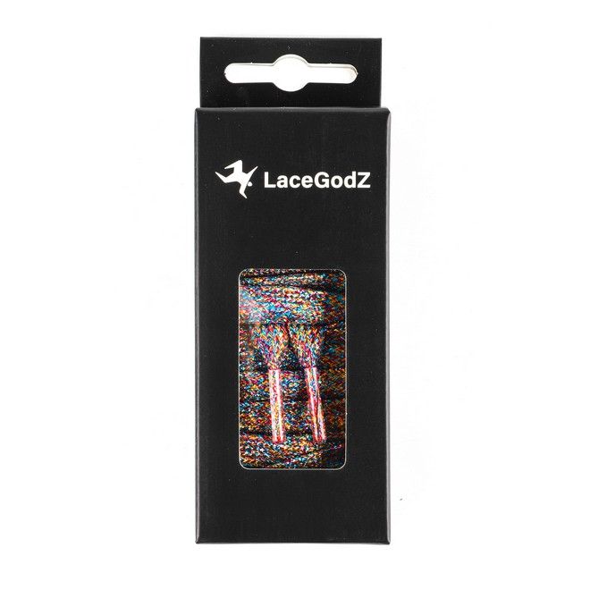 LaceGodZ – 1 Paar flache Schnürsenkel (120 cm lang, 10 mm breit) - StarGlow Series - mehrfarbig