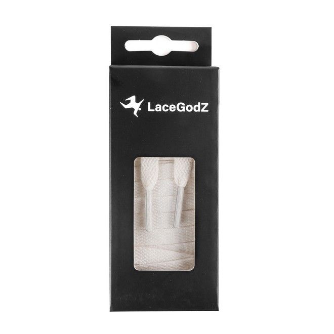 LaceGodZ – ColorFlow Series – Flache Schnürsenkel in PANTONE 11-4201 „Cloud Dancer“ Weiss | Farbe des Jahres 2026 | 120 cm × 8 mm