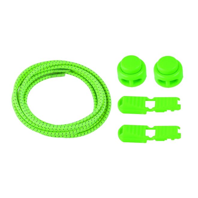1 Paar Elastische reflektierende Schnürsenkel mit Schnellverschluss (Ø 3 mm, Länge 100 cm) - ReflectLite Series - neongrün - Schuhbaendel.ch