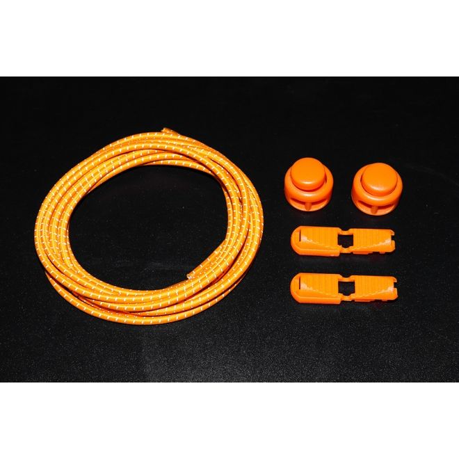 1 Paar Elastische reflektierende Schnürsenkel mit Schnellverschluss (Ø 3 mm, Länge 100 cm) - ReflectLite Series - neonorange - Schuhbaendel.ch