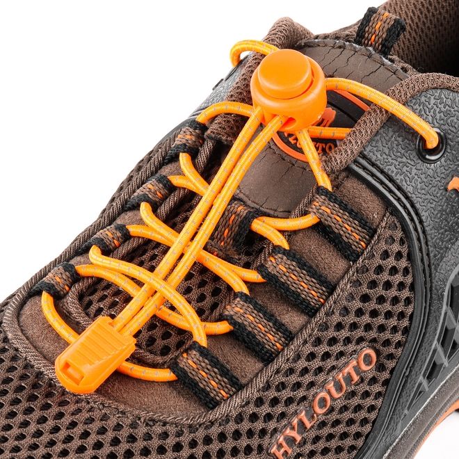 1 Paar Elastische reflektierende Schnürsenkel mit Schnellverschluss (Ø 3 mm, Länge 100 cm) - ReflectLite Series - neonorange - Schuhbaendel.ch