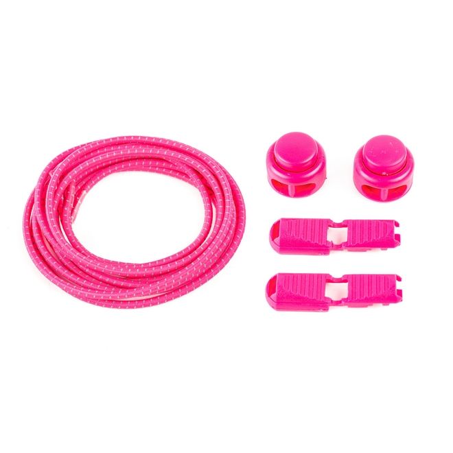 1 Paar Elastische reflektierende Schnürsenkel mit Schnellverschluss (Ø 3 mm, Länge 100 cm) - ReflectLite Series - pink - Schuhbaendel.ch