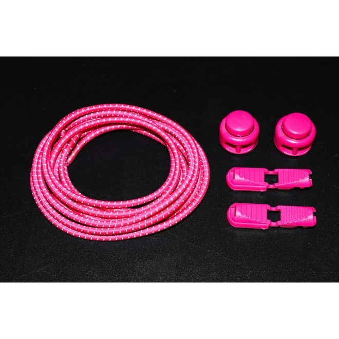 1 Paar Elastische reflektierende Schnürsenkel mit Schnellverschluss (Ø 3 mm, Länge 100 cm) - ReflectLite Series - pink - Schuhbaendel.ch