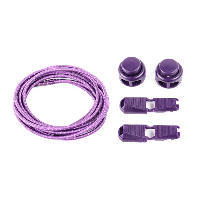 1 Paar Elastische reflektierende Schnürsenkel mit Schnellverschluss (Ø 3 mm, Länge 100 cm) - ReflectLite Series - violett - Schuhbaendel.ch