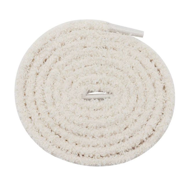 1 Paar runde Plüsch Schnürsenkel (Ø 7 mm, Länge 90 cm) - Teddy Touch Collection - cremeweiss - Schuhbaendel.ch