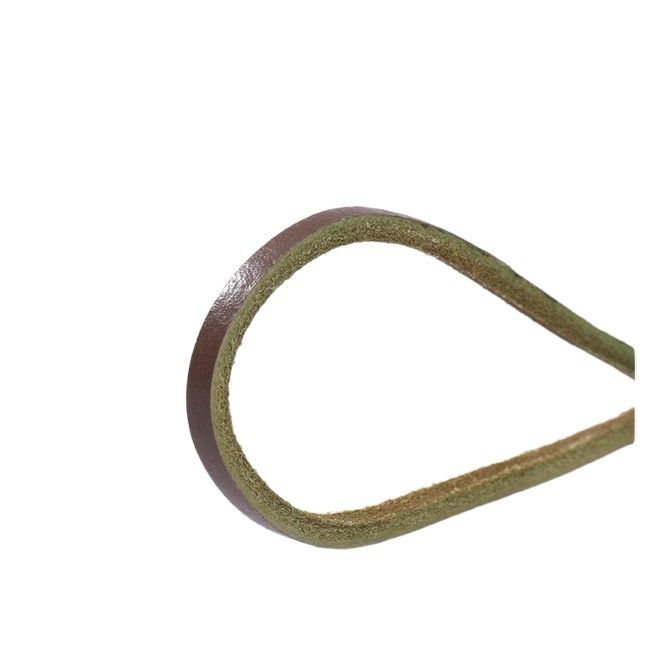 MU Classic round genuine leather shoelaces (140 cm, 3 mm) dark brown /green MU Classic round genuine leather shoelaces (140 cm, 3 mm) dark brown /green