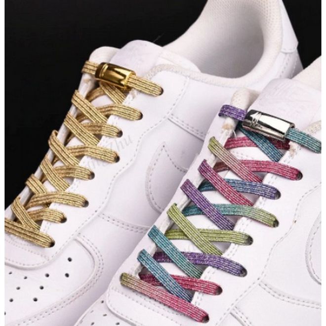 1 Paar Elastische Schnürsenkel ohne binden - mit Magnet-Verschluss - bequem und schnell - rainbow - Schuhbaendel.ch