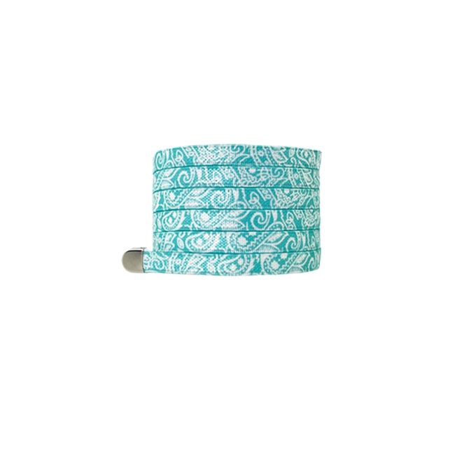 1 Paar flache elastische Schnürsenkel ohne binden (100 cm lang, 8 mm breit) - Bandana Vibes - mint - Schuhbaendel.ch