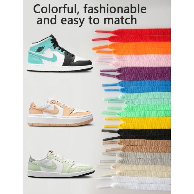 1 Paar Flache Schnürsenkel (120 cm lang, 8 mm breit) - für festen und sicheren Sitz im Schuh - Basic Shoes Series - weiss - Schuhbaendel.ch